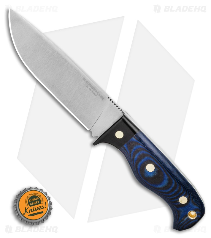 Condor Blue Havoc Fixed Blade Knife Blue/Black Micarta (5.5" Satin)