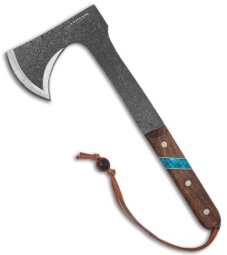 Condor Blue River 13" Tomahawk Walnut Wood/Turquoise CTK2826HC