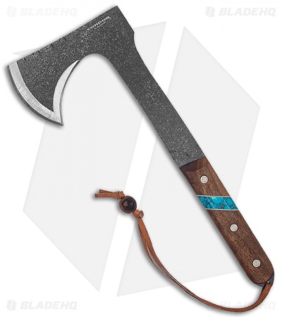 Condor Blue River 13" Tomahawk Walnut Wood/Turquoise CTK2826HC