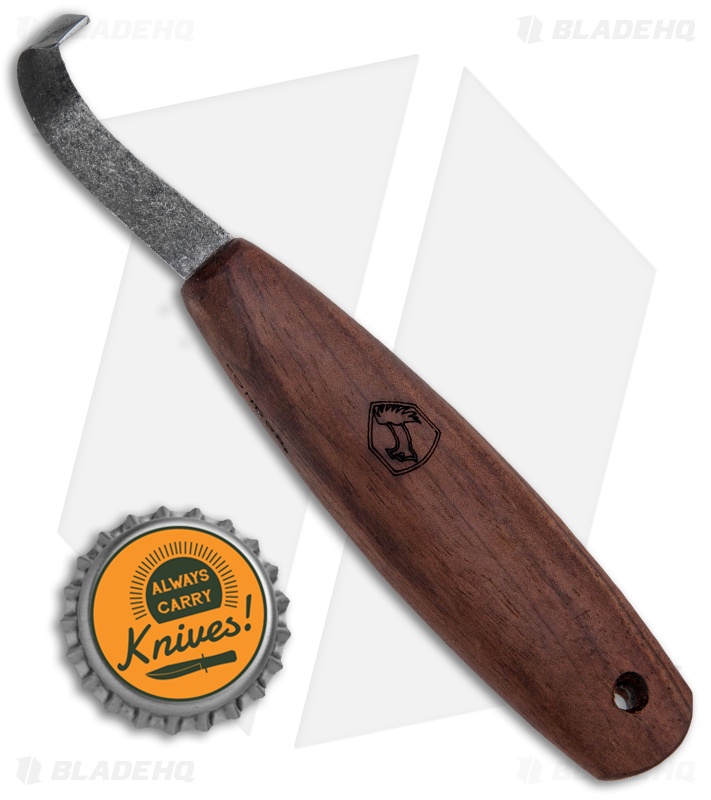 Condor Curved Knife Wood w/ Leather Sheath (2.75" Satin/Black)