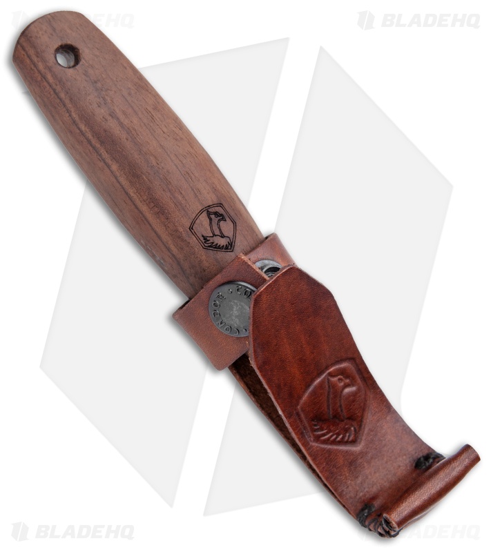 Condor Curved Knife Wood w/ Leather Sheath (2.75" Satin/Black)