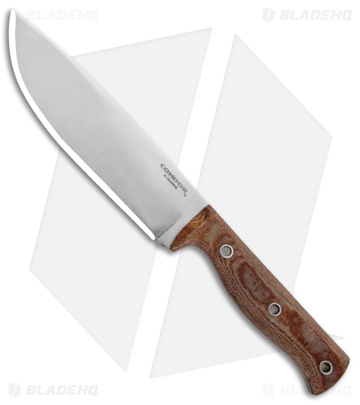 Condor Low Drag Knife Fixed Blade Tan Micarta (6.5" Satin)
