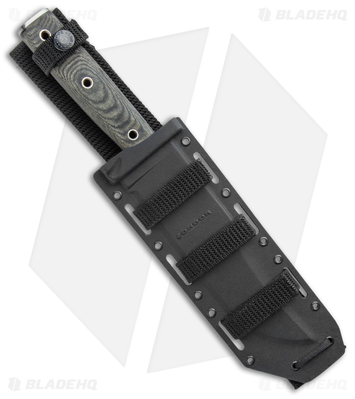 Condor Operator Bowie Fixed Blade Knife Micarta (7.6" Black)