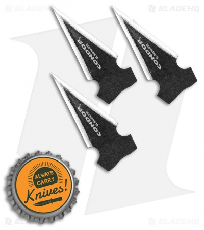 Condor Saighead 3 Piece Arrowhead Set  Black CTK3942-1.85SS