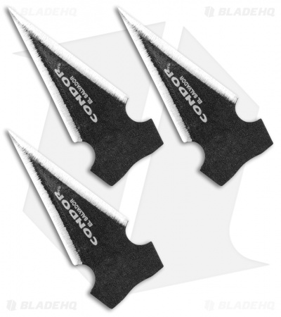 Condor Saighead 3 Piece Arrowhead Set  Black CTK3942-1.85SS