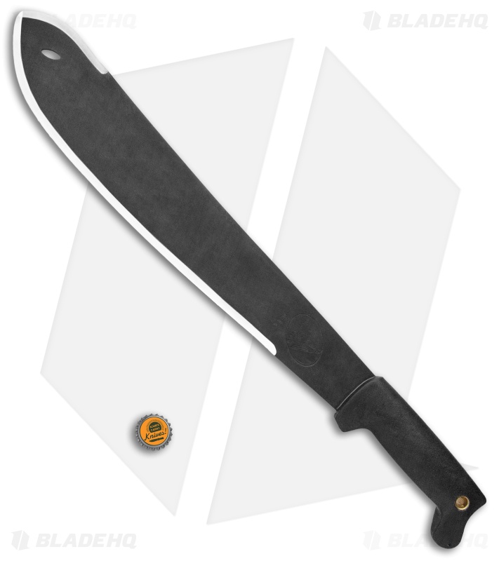 Condor Tool and Knife Bolo Machete Black Polymer w/ Leather Sheath (15.7" Black)