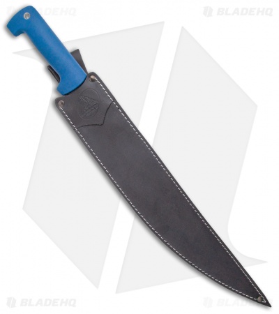 Condor Hog Sticker Machete Blue Molymer w/ Black Leather Sheath (16" Gray)