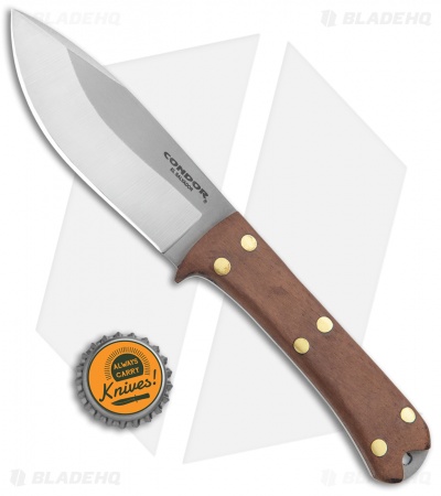 Condor Two Rivers Skinner Fixed Blade Knife Walnut (4" Satin)