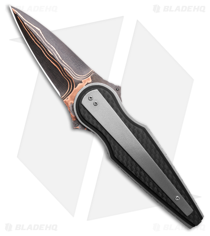 Corrie Schoeman Custom D Mand Liner Lock Folding Knife CF/Titanium (2.7" Dama)