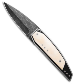 Corrie Schoeman Custom Strike Liner Lock Folding Knife Hippo Tooth (3&quot; Damascus) | 200969