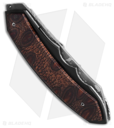 Corrie Schoeman Snout Liner Lock Knife Stabilized Banxia Handle (2.6" Damascus)