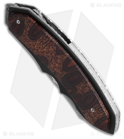 Corrie Schoeman Snout Liner Lock Knife Stabilized Banxia Handle (2.6" Damascus)
