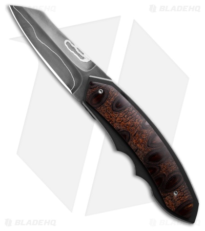 Corrie Schoeman Snout Liner Lock Knife Stabilized Banxia Handle (2.6" Damascus)