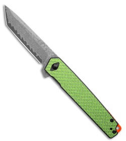 Critical Strike L507 Liner Lock Knife Green Laminate CF (3.5" Damascus)