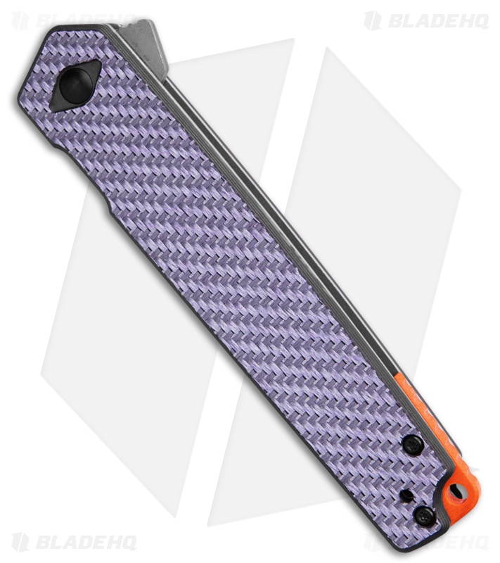 Critical Strike L507 Liner Lock Knife Purple Laminate CF (3.5" Damascus)