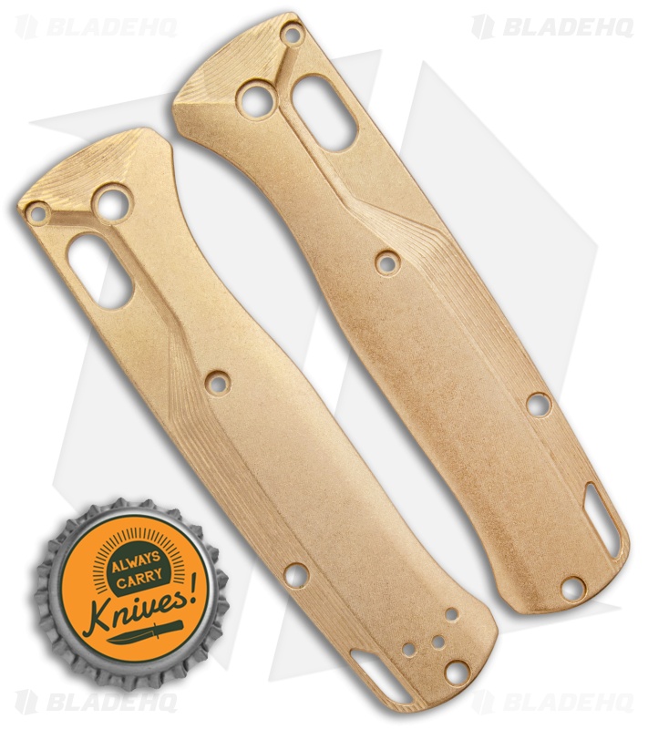 Flytanium Custom Crossfade Brass Scales for Benchmade Bugout - Stonewash