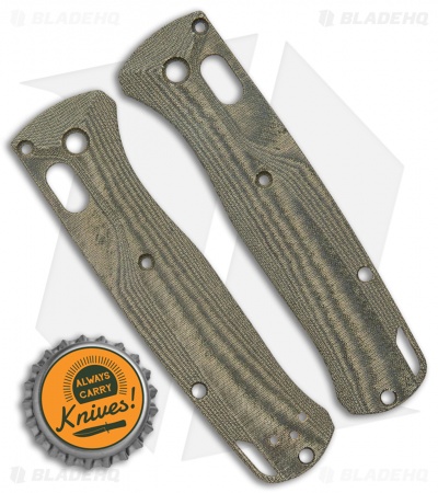 Flytanium Custom Crossfade Micarta Scales for Benchmade Bugout - Green Linen