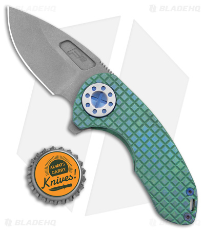 Curtiss Custom F3 Compact Frame Lock Knife Frag Milled Ti/Green (2.5" SW) 