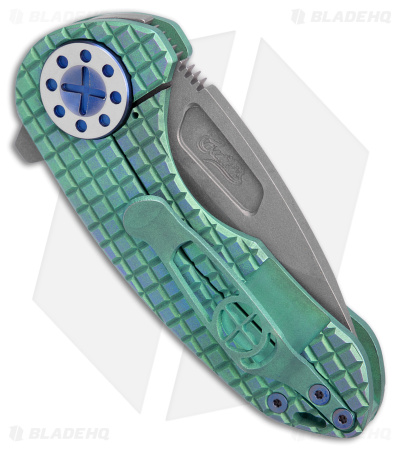 Curtiss Custom F3 Compact Frame Lock Knife Frag Milled Ti/Green (2.5" SW) 