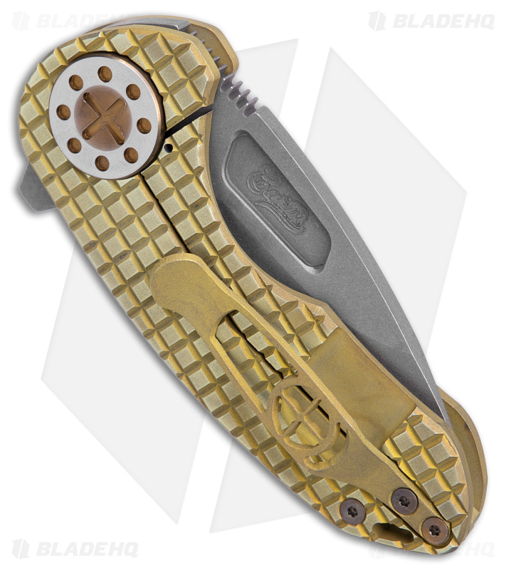Curtiss Custom F3 Compact Frame Lock Knife Frag Milled Ti/Yellow