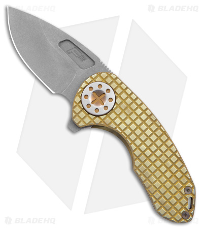 Curtiss Custom F3 Compact Frame Lock Knife Frag Milled Ti/Yellow