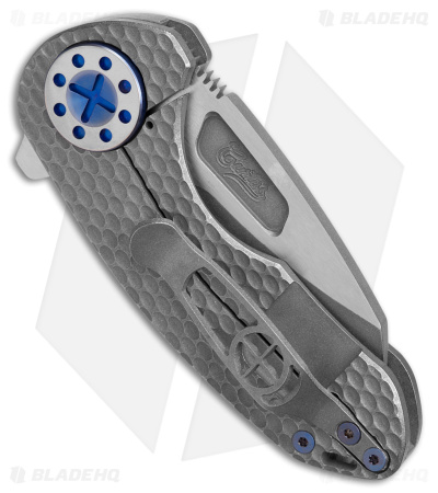 Curtiss Custom Knives F3 Compact Frame Lock Knife Ti/Blue WF (2.50" Two Tone) 