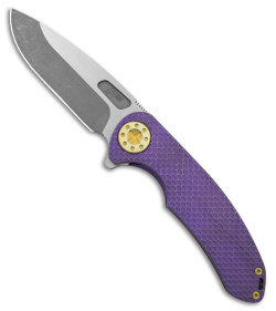 Curtiss Custom Knives F3 Large Frame Lock Knife SF Ti/Purple (3.87" Two Tone)