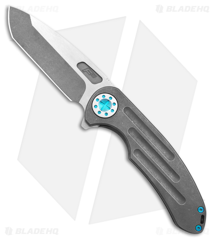 Curtiss Custom Knives F3 Large Frame Lock Knife SPF Ti/Gray (3.8" Two Tone)