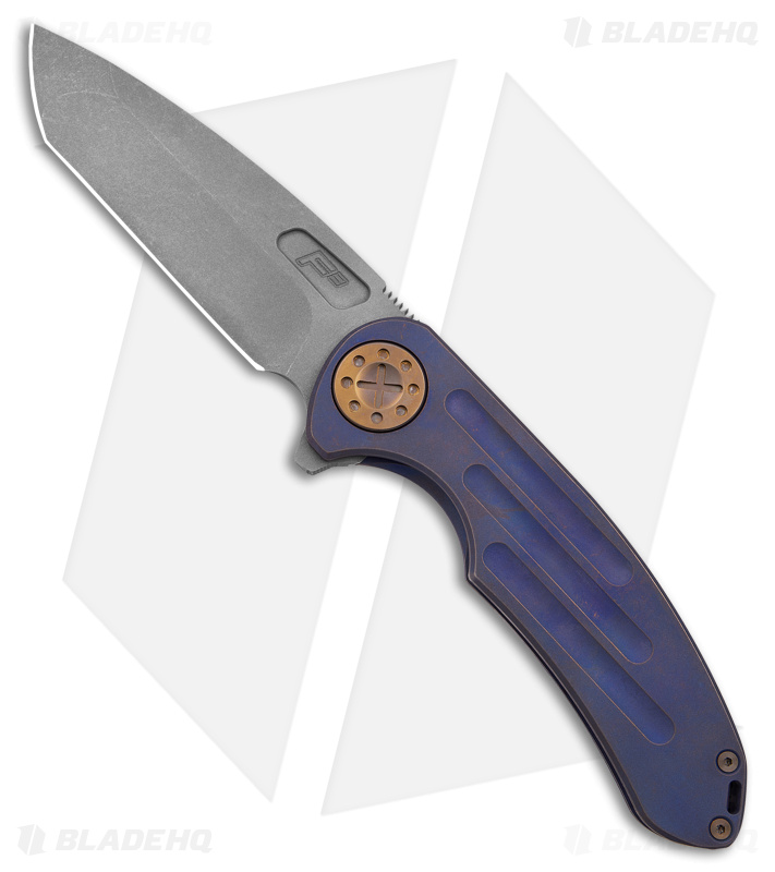 Curtiss Custom Knives F3 Large Frame Lock Knife SPF Ti/Blue (3.8" SW)