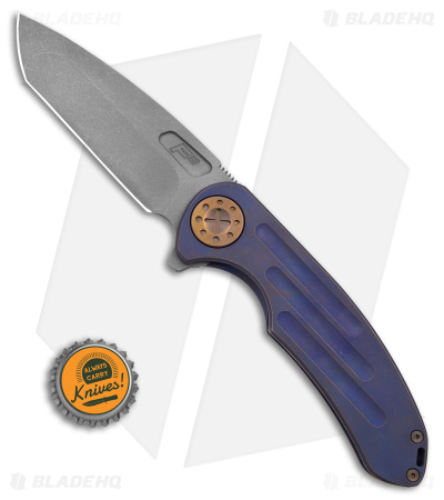 Curtiss Custom Knives F3 Large Frame Lock Knife SPF Ti/Blue (3.8" SW)