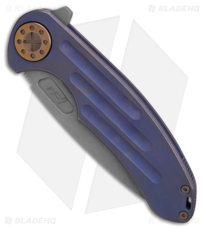 Curtiss Custom Knives F3 Large Frame Lock Knife SPF Ti/Blue (3.8" SW)