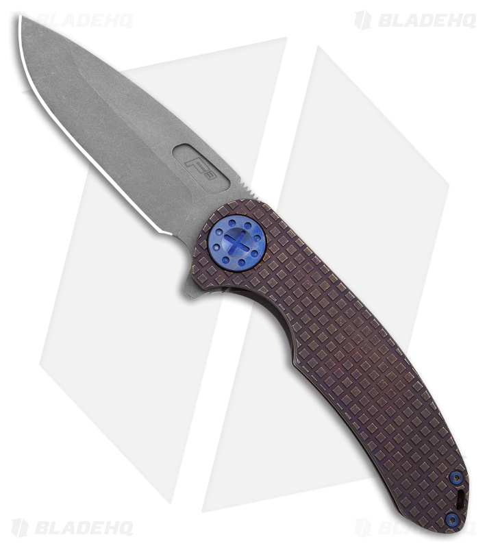 Curtiss Custom F3 Large Frame Lock Knife SF Ti/Root Beer-Bronze (3.87" SW)