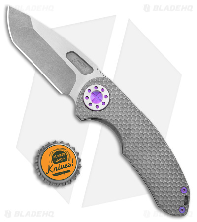 Curtiss Custom F3 Medium Frame Lock Knife SPNF Ti/Purple (3.25" Two Tone) 