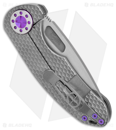 Curtiss Custom F3 Medium Frame Lock Knife SPNF Ti/Purple (3.25" Two Tone) 