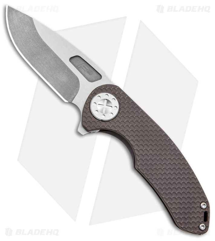Curtiss Custom F3 Med Slim Frame Lock Knife Brown Titanium (3.15" TT MagnaCut)