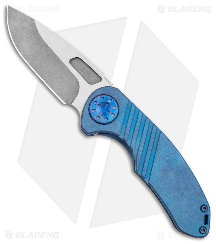Curtiss Custom F3 Med Slim Frame Lock Knife Blue SW Titanium (3.15 TT MagnaCut)