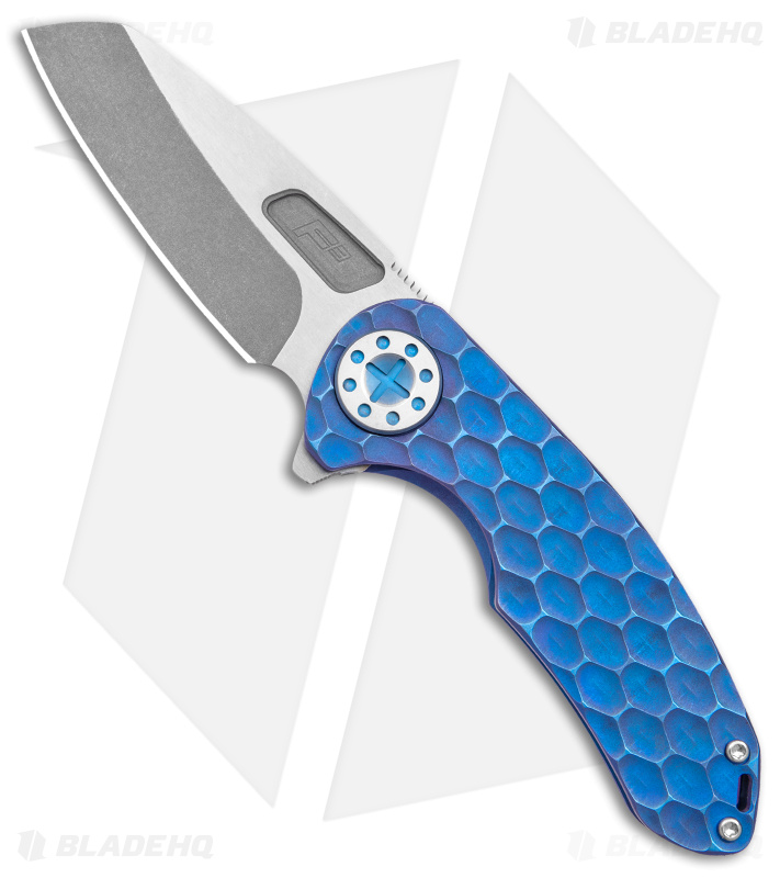 Curtiss Custom F3 Medium Slim Frame Lock Knife Blue Titanium (3.15" TT MagnaCut)