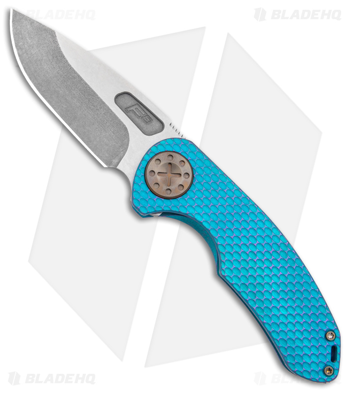 Curtiss Custom F3 Med Slim Frame Lock Knife Teal/Purple Ti (3.15" TT MagnaCut)