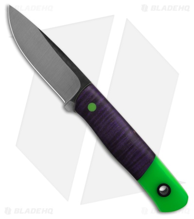 Cypress Creek Knives Franklin Fixed Blade Knife Purple Curly Maple (3.5" Satin)