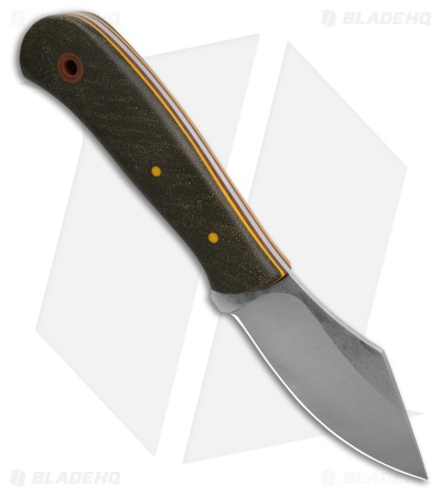 Cypress Creek Knives Snubnose Fixed Blade Knife Olive G-Carta (3.25" Satin)