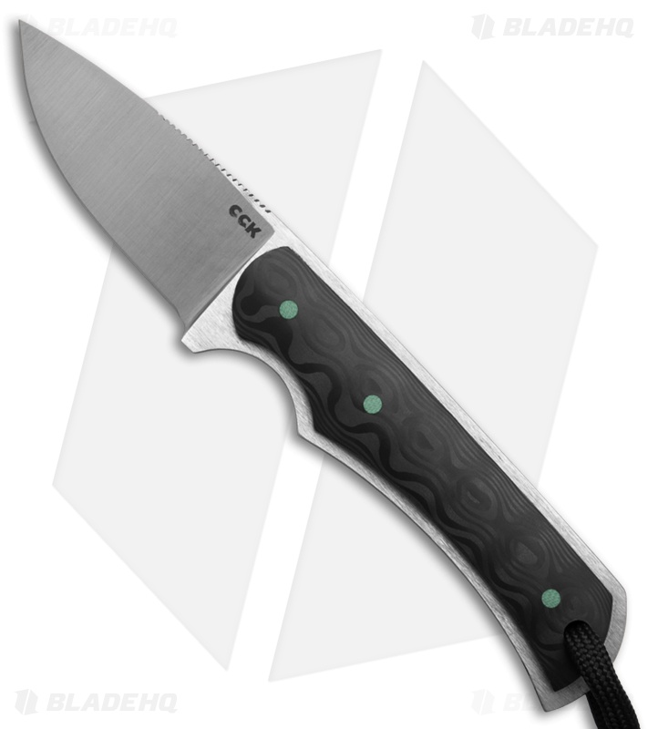 Cypress Creek Knives Muskrat Fixed Blade Knife Black Raindrop CF (2.25" Satin)