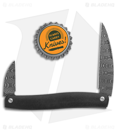 D Rocket Designs Serpentine Slip Joint Pocket Knife Zirconium (2.25" Damascus)