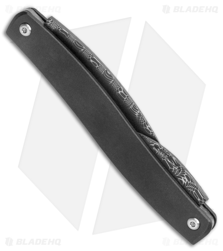 D Rocket Designs Serpentine Slip Joint Pocket Knife Zirconium (2.25" Damascus)