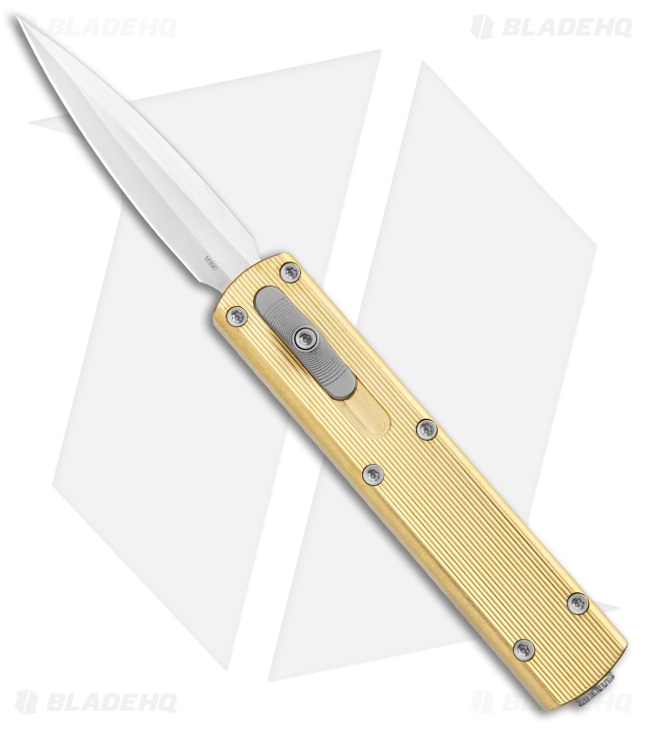 D Rocket Designs Zulu Spear D/A OTF Automatic Knife Aluminum-Bronze (2.8" Satin)