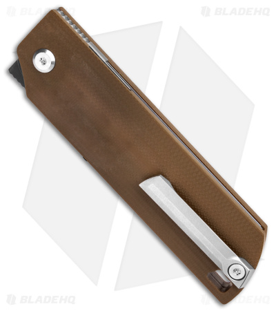 D Rocket Designs MaximX Liner Lock Knife Brown Micarta Flipper (3" M390 Black)