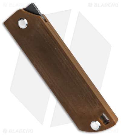 D Rocket Designs MaximX Liner Lock Knife Brown Micarta Flipper (3" M390 Black)