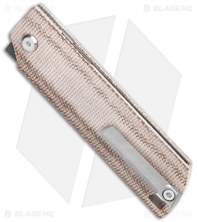 D Rocket Designs MaximX Liner Lock Knife Tan Micarta  (3.25" Gray)