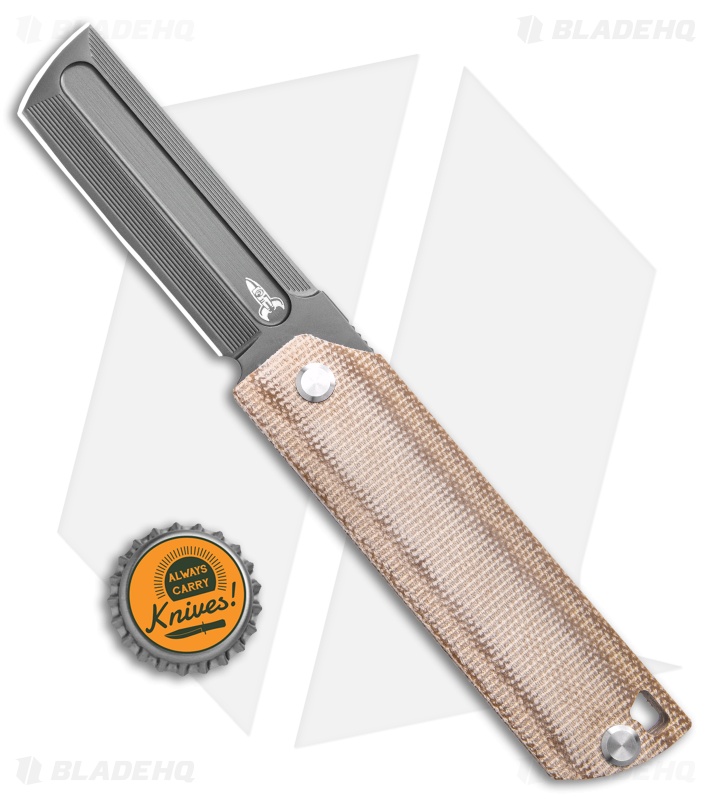 D Rocket Design CF Cleaver Tan Micarta Cleaver Gray M390