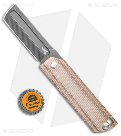 D Rocket Designs MaximX Liner Lock Knife Tan Micarta  (3.25" Gray)