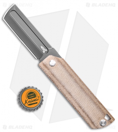 D Rocket Designs MaximX Liner Lock Knife Tan Micarta  (3.25" Gray)